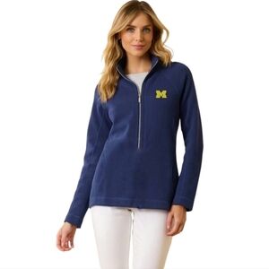 Tommy Bahama Womens Michigan Wolverine UofM‎ 3/4 Zip Sweater Jacket Size M